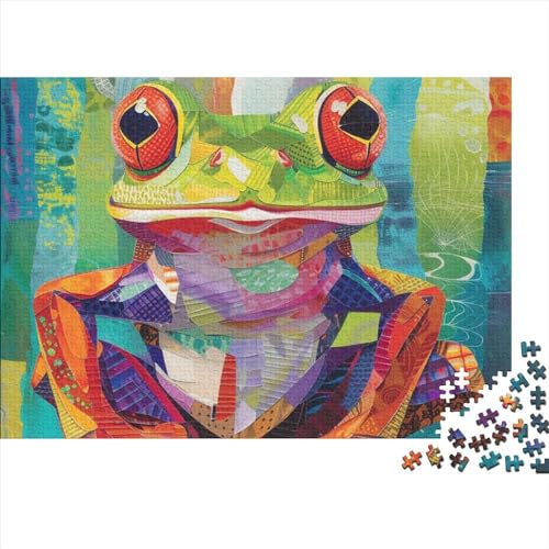 Frosch Puzzle 1000 Teile Für Erwachsene,Precious Wildtieres Puzzle Farbenfrohes Legespiel,Familien-Puzzlespiel 1000pcs (75x50cm) von SANDUOHUA