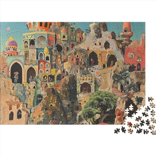 Gemälde Folk 500-teiliges Puzzle Für Erwachsene,Cartoon Homestead Impossible Puzzle,schöne Geschenkidee 500pcs (52x38cm) von SANDUOHUA