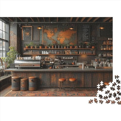 Gemütliches Café 500 Puzzleteilige Erwachsener,Kaffeehaus Impossible Puzzle,Familiendekorationen 500pcs (52x38cm) von SANDUOHUA