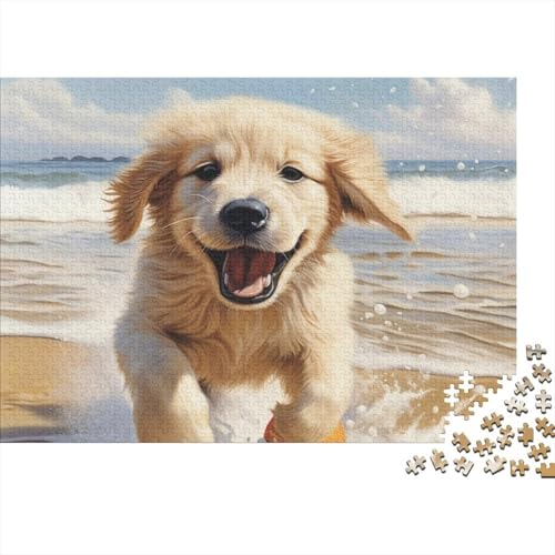 Golden Retriever Puzzle 1000 Teile Erwachsener,Pet Hund Theme Puzzle Farbenfrohes Legespiel,Familien-Puzzlespiel 1000pcs (75x50cm) von SANDUOHUA