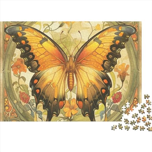 Golden Schmetterling 500 Puzzleteile Erwachsener,Schöne Insekten Impossible Puzzle,Familien-Puzzlespiel 500pcs (52x38cm) von SANDUOHUA