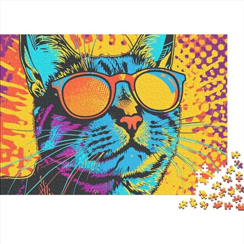 Kat 300 Puzzleteilige Erwachsener,Reiche und bunte Haustiere Impossible Puzzle,Familien-Puzzlespiel 300pcs (40x28cm) von SANDUOHUA