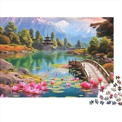 Lotus aus Holz 1000-teiliges Puzzle Erwachsener,Bildungsspiele Impossible Puzzle,Familiendekorationen 1000pcs (75x50cm) von SANDUOHUA