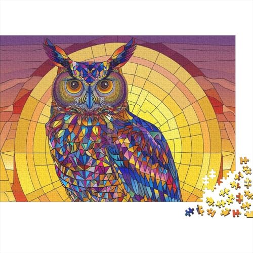 MosaikStyle Eule Puzzle 300 Teile Für Erwachsene,Wildtiere(Euleet) Impossible Puzzle,FamiliendekoRatteteionen 300pcs (40x28cm) von SANDUOHUA