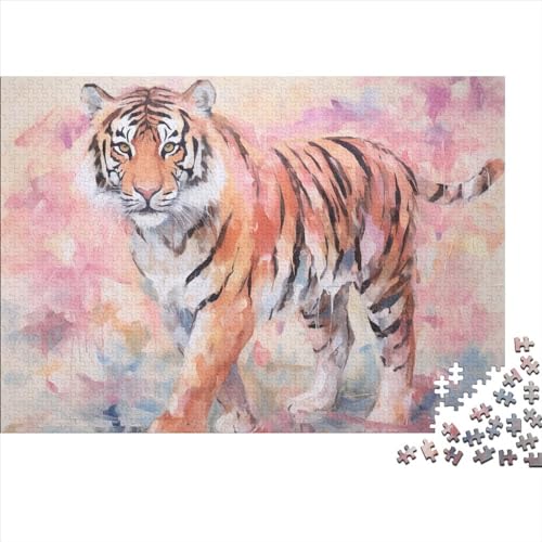 Ölgemälde Tiger Puzzle 1000 Teile Erwachsener,Precious Wildtieres Impossible Puzzle,schöne Geschenkidee 1000pcs (75x50cm) von SANDUOHUA