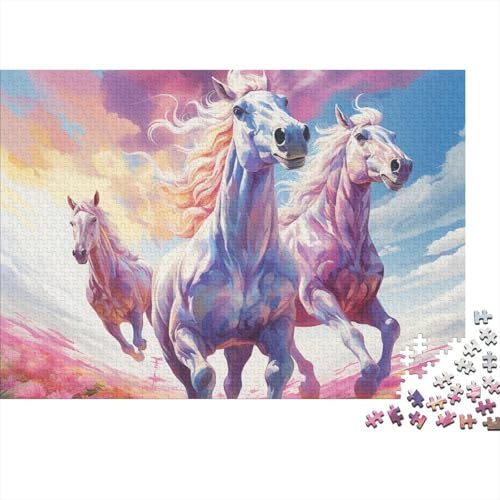 Pferd Running 1000-teiliges Puzzle Erwachsener,A Galloping Pferd Impossible Puzzle,Puzzle-GescHennek 1000pcs (75x50cm) von SANDUOHUA