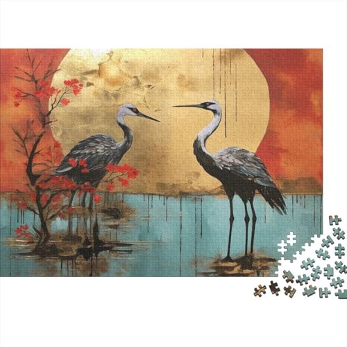 Roter Kranich 300-teiliges Puzzle Erwachsener,Vogel Theme Impossible Puzzle,schöne GescHennekidee 300pcs (40x28cm) von SANDUOHUA