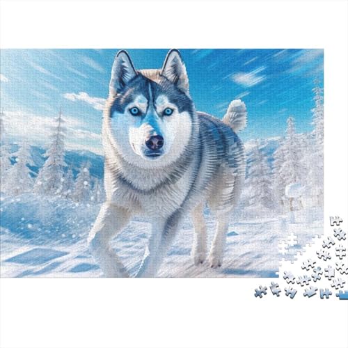 Sibirischer Husky 300 Puzzleteile Erwachsener,Pet Hund(Snow Husky) Impossible Puzzle,Familien-Puzzlespiel 300pcs (40x28cm) von SANDUOHUA