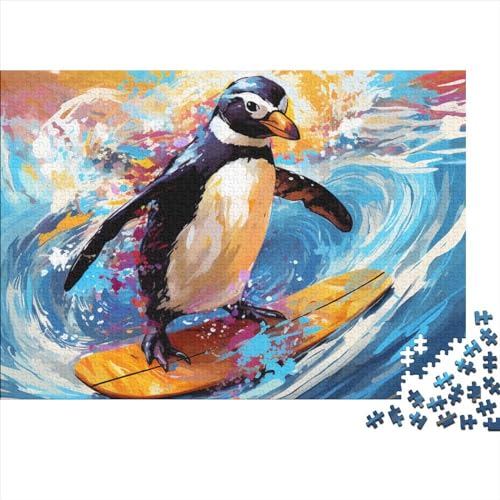 Süßer Pinguin Puzzle 1000 Teile Für Erwachsene,Cute Tier Theme Puzzle Farbenfrohes Legespiel,schöne GescHennekidee 1000pcs (75x50cm) von SANDUOHUA