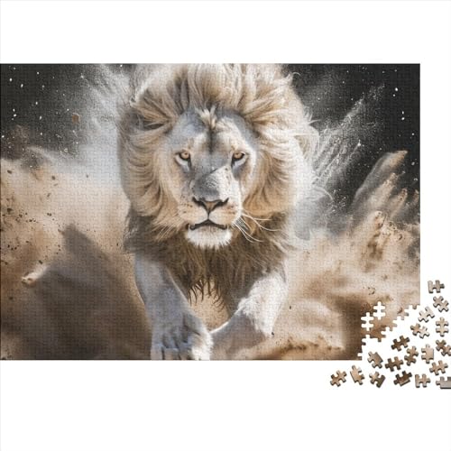 The White Löwe Puzzle 300 Teile Erwachsener,Wild Jungle Tiere Impossible Puzzle,Puzzle-GescHennek 300pcs (40x28cm) von SANDUOHUA