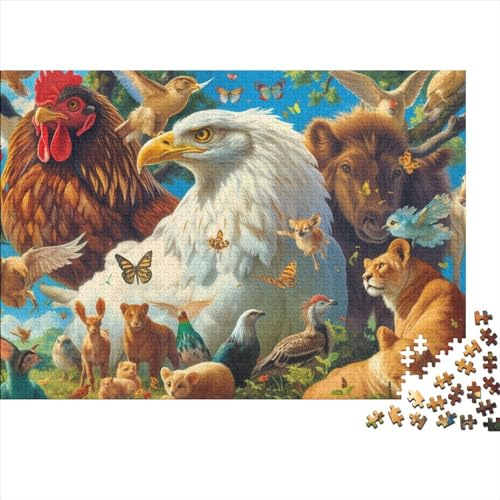 Tiere Such As Chicken Puzzle 1000 Teile Erwachsener,Wildtiere im Dschungel Puzzle Farbenfrohes Legespiel,FamiliendekoRatteteionen 1000pcs (75x50cm) von SANDUOHUA