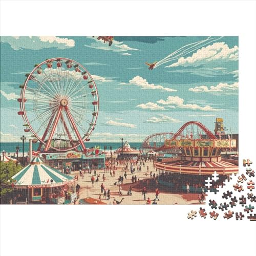 Vergnügungspark 1000 Puzzleteilige Für Erwachsene,Windmühle Puzzle Farbenfrohes Legespiel,Puzzle-Geschenk 1000pcs (75x50cm) von SANDUOHUA