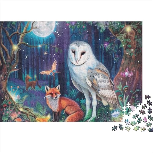 White Eule Puzzle 1000 Teile Für Erwachsene,Jungle Tiere (Vogels) Puzzle Farbenfrohes Legespiel,schöne GescHennekidee 1000pcs (75x50cm) von SANDUOHUA