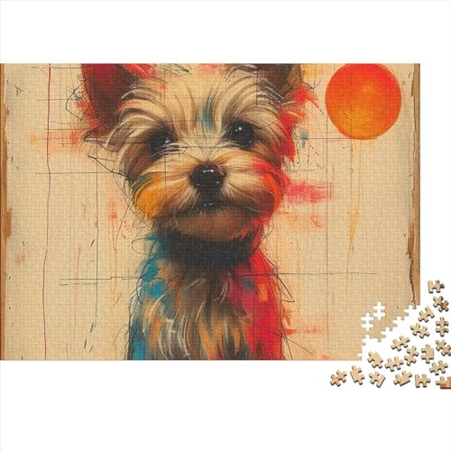 Yorkshire Terrier 500-teiliges Puzzle Für Erwachsene,Pet Hund Theme Impossible Puzzle,schöne GescHennekidee 500pcs (52x38cm) von SANDUOHUA