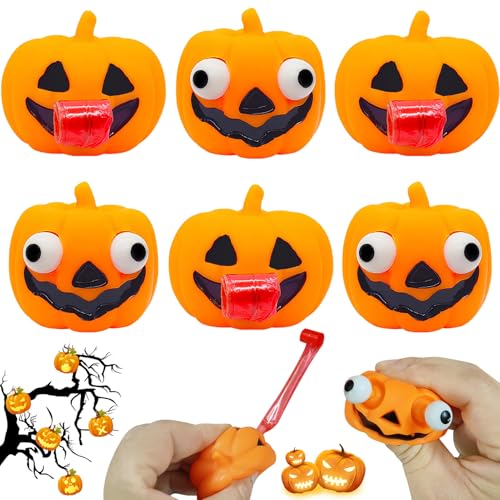 SANLIUSANJIU 6 Stück Halloween Kürbis Anti Stress Bälle, eine Langsame Blowback Stress Relief Spielzeug, Stressball in Halloween, Entlüftungsspielzeug, Erwachsene Kindergeburtstag Geschenk von SANLIUSANJIU