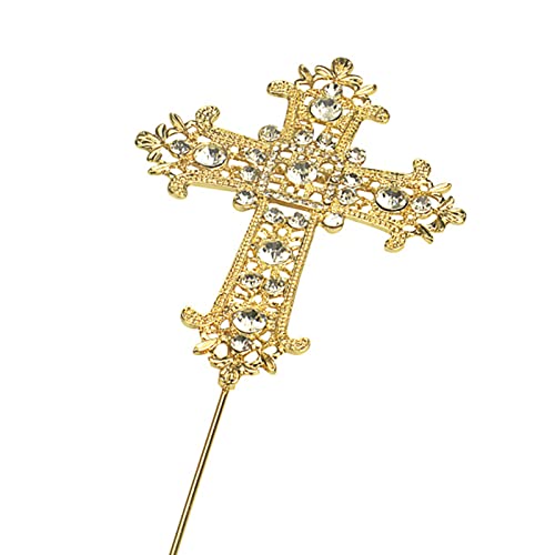 Cupcake-Topper aus Metall mit Kristall-Kreuz, Partyzubehör, Kuchendekorationen für religiöses Geschenk, Hochzeit, Kreuz-Cupcake-Topper für Jungen von SANRLO