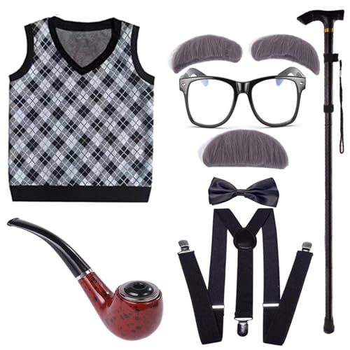 Kind 100 Der Schule Kostüm Jungen Pretend Halloween Alter Kostüm Brille Weste Set Kind von SANRLO