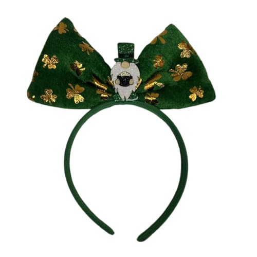 Leprechaun Blingbling Stirnband Kleeblatt Spitze Kopfbedeckung Schleife Foto Requisiten Irish Day Party Kopfbedeckung Cosplay Zubehör von SANRLO