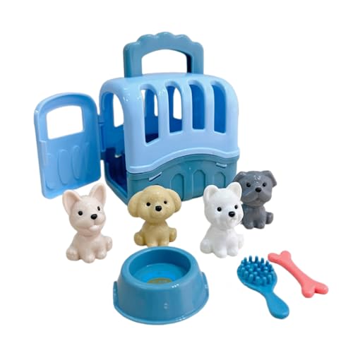 SANRLO Interaktion PretendPlay Hundepflege Set Spielzeug Pflege Lernen Simulation Aufzuchtspielzeug Hundekäfig Geschenk von SANRLO