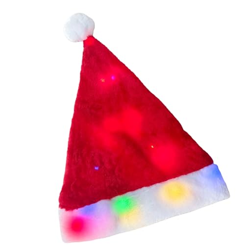 SANRLO Leuchtende Weihnachtsmütze, bunte Lichter, weiche, verstellbare Hüte, Kinder, Feste für Party-Enthusiasten und Shopper von SANRLO