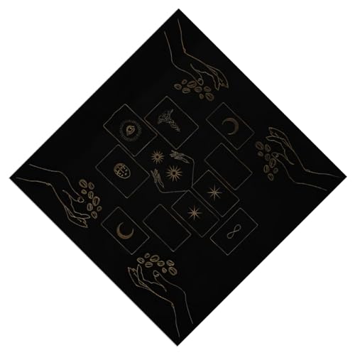 SANRLO Quadratisch Tischtuch Tarots Stoffbrettspiel Pad Astrologische Orakel Pad Tischabdeckung Kartenmatte Göttliche Tischdecke von SANRLO