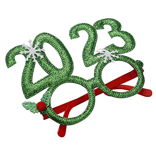 SANRLO Weihnachtsdekoration, Weihnachten, Kostüm, 2023 Neujahrsbrille, Brillenrahmen, Partybrille, Foto-Dekoration von SANRLO