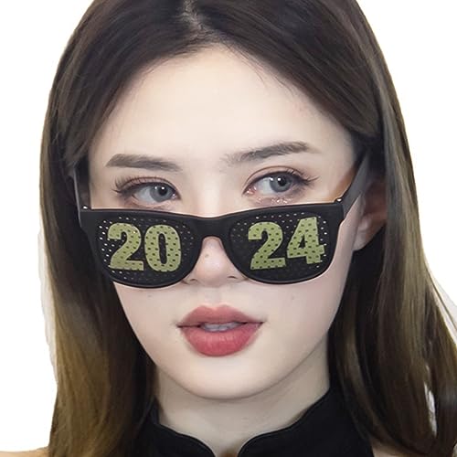 SANRLO Weihnachtsdekoration, Weihnachten, Kostüm, 2024 Neujahrsbrille, ausgefallene Neujahrsparty-Brille, lustige Brillen, Geschenke 2024, dekorative Brille von SANRLO