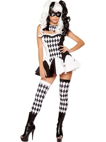 SANSIWU Creations Clown-Kostüm für Erwachsene, Halloween, gruseliges Clown-Kostüm, gruseliger Narrenkostüm, Cosplay, Party (Schwarz, XL) von SANSIWU