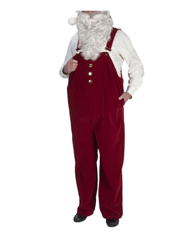 SANSIWU Erwachsene Weihnachtsmann-Kostüm Straps-Overall Festival Fancy Santa Overalls Weihnachten Cosplay Party Outwear (Standard, L, Dunkelrot) von SANSIWU