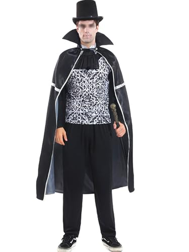 Spooktacular Creations Royal Vampir-Kostüm für Erwachsene, Herren, Damen, Halloween, Gothic, Vampirin, klassisches Halloween-Kostüm (A-Baron-Vampir, Einheitsgröße) von SANSIWU