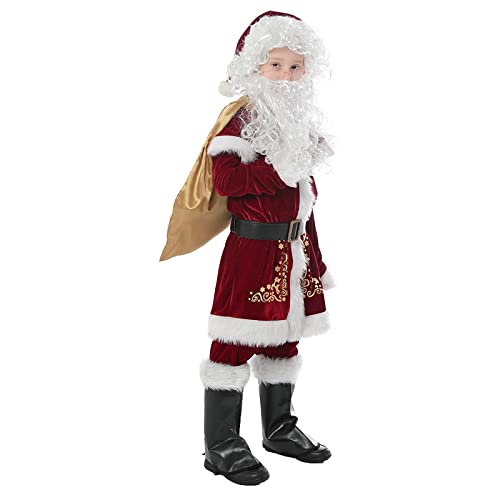 Weihnachtsmann-Kostüm-Set für Herren, Deluxe-Weihnachtsmann-Anzug, professionelles Weihnachtsmann-Outfit, Weihnachtsmann-Cosplay-Kostüm (C-01, 2XL) von SANSIWU