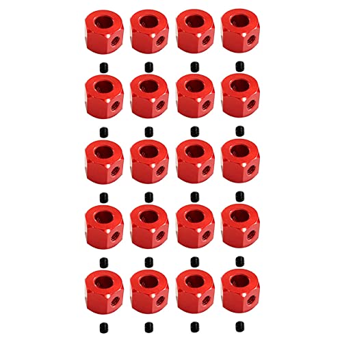 SAROAD 20 STÜCKE 5 mm Bis 12 mm Metall Kombinierer Rad Naben Sechskant Adapter für D12 C14 C24 B14 B16 MN D90 D91 RC Auto Upgrade Teile, Rot von SAROAD