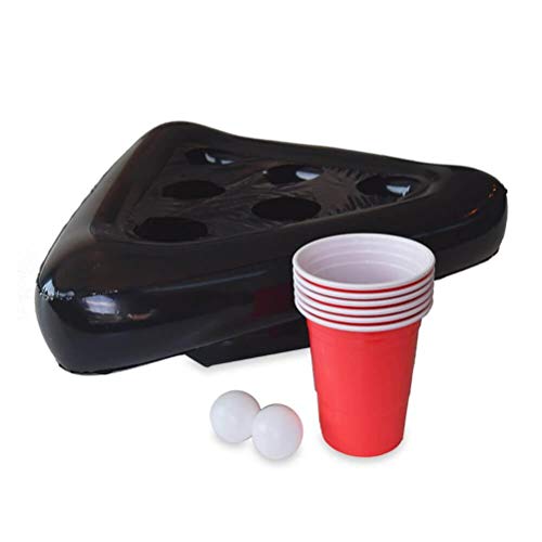 Aufblasbares Bier-Pong-Trinkspiel, Aufblasbares Pong-Hut-Pong-Hut-Spiel, Aufblasbare Hutablage, für Sommerspaß, Lounge-Tisch, Schwimmbad, Schlauchboote, Partyspiel für Erwachsene von SASKATE