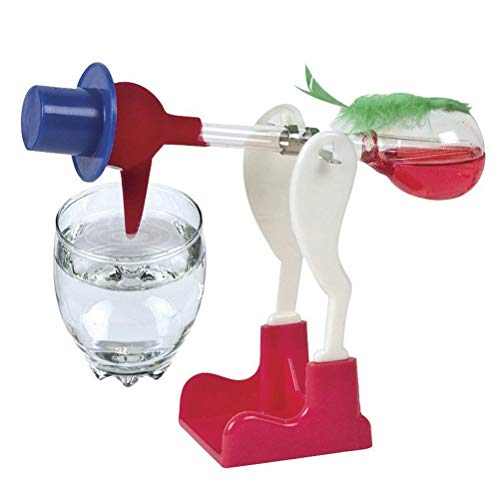 SASKATE Non-Stop-Liquid-Trinkglas-Vogel, Lustiges Vogel-Trinkwasser-Schreibtischspielzeug, Spielzeug mit Schwingenden Stöcken, Glückliches Vogeltrinken, Magisches Vogeltrinken, für (Blau) von SASKATE