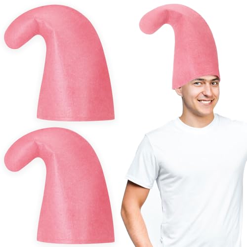 SATINIOR 2 Stück Karneval Zwergenmützen Lustige Filz Zwergenhüte für Fantastischer Karneval Weihnachtskleid Kostüm Cosplay Party,Einheitsgröße für Erwachsene (Rosa) von SATINIOR