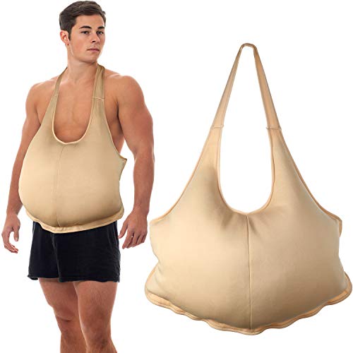 SATINIOR Weihnachtsmann-Anzug, Uni, gepolstert, Bauchfüller, Weihnachtsmann-Bauchkostüm für Weihnachten, Halloween, Cosplay (Beige, 53,3 x 86,4 cm) von SATINIOR