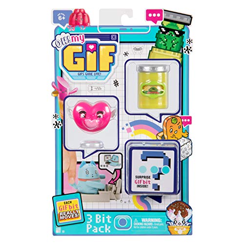 OH! My GIF 3 Bit Spielzeug-Set – Puggo & Heartie Sammlerstück Real Life animierte Figuren Plus Mystery Toy & GIF Download von SATOHA