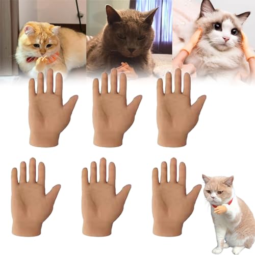 Mini Hands for Cats,Tiny Hands for Cats,Cat Mini Hands,Tiny Finger Hands for Cats,Tiny Folded Hands for Cat Paws,Finger Puppet, Small Tiny Hands Soft for Cat Massage (Combo F) von SATUSA