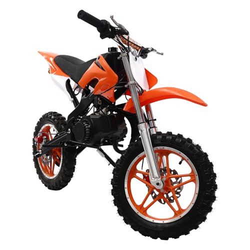 Dirt Bike für Kinder-Motorrad 49CC für Kinder und Jugendliche im Alter von 6-16 Jahren Orange 118 * 68CM von SAUADY