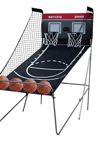 Shot Basketball Arcade Dual Faltbare mit Elektronischem Scorer für Spielzimmer Keller Turnhallen Schwarz Rot Weiß von SAUADY