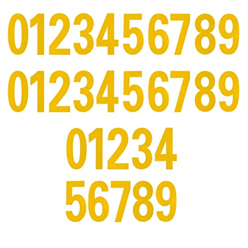 SAVITA 30pcs 9,8cm Self Adhesive Numbers, 0-9 Nummern Aufkleber Aufkleber Nummer Sticker Nummer Selbstklebend für Außerhalb Schilder Tür Fenster Autos Adressnummer (Gold) von SAVITA