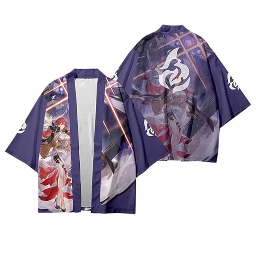 Anime Game Honkai: Star Rail 3D-Druck, Haori-Kimono, lässiger Umhang für Manga-Himeko-Fans, Cosplay-Geschenk, blau, M von SAWEM