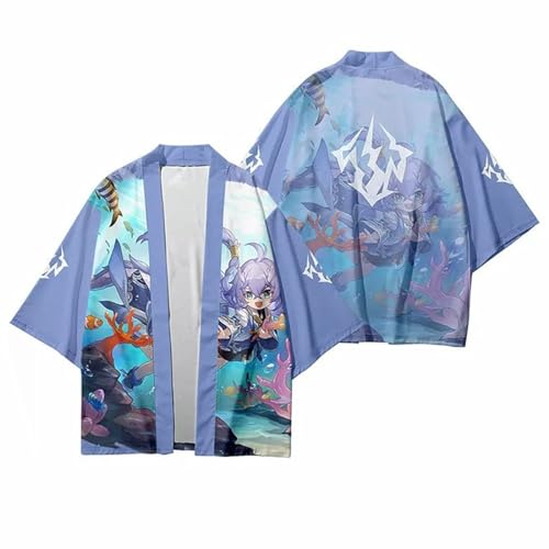 SAWEM Anime Game Honkai: Star Rail Cartoon Print Haori Kimono, Unisex Umhang für Manga-Fans Cosplay Geschenk von SAWEM