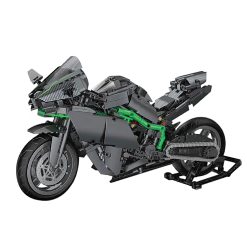 SAYN Technik Motorrad für Lego Kawasaki H2R - 888 Klemmbausteine Technik Motorrad Bausteine Bausatz, Kompatibel mit Lego Technik von SAYN