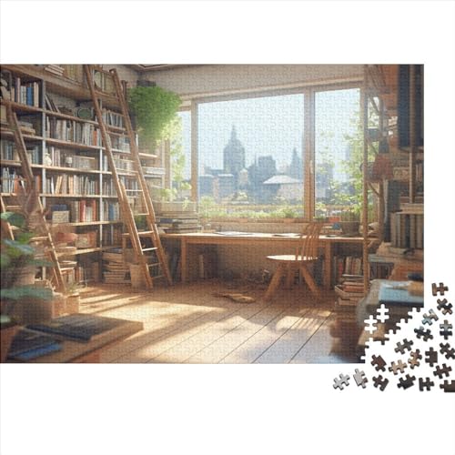 Entspannend 1000 Teile Campus-Buchhandlung Puzzle Erwachsene Family Challenging Games Lernspiel Wohnkultur Geburtstag Stress Relief Toy 300pcs (40x28cm) von SAYOBO