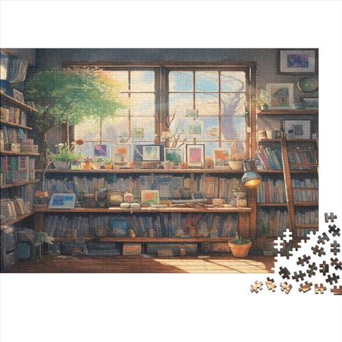 Entspannend Erwachsene Puzzle 1000 Teile Campus-Buchhandlung Moderne Wohnkultur Geburtstag Educational Game Family Challenging Games Stress Relief Toy 300pcs (40x28cm) von SAYOBO