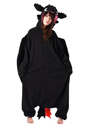 SAZAC Kigurumi – Drachenzähmen leicht gemacht – Ohnezahn – Einteiler, Jumpsuit, Halloween-Kostüm, Größe XL von SAZAC