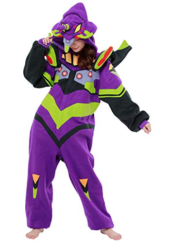 Evangelion EVA01 Onesie Kigurumi Einteiler Onesie Kostüm Jumpsuit | SAZAC Kigurumi | für Kinder und Erwachsene | One Size Fits All (155 – 180+ cm) von SAZAC