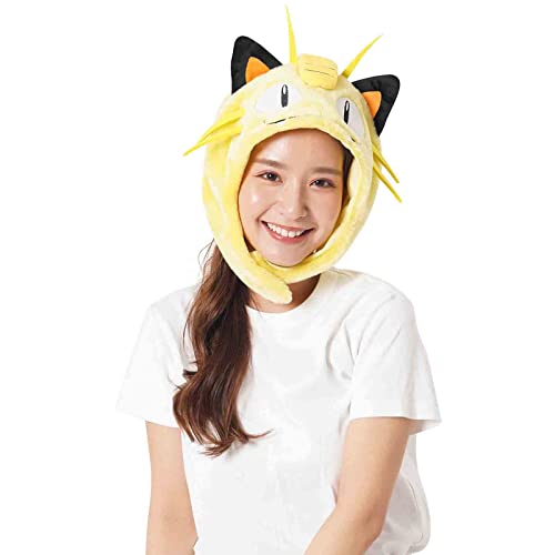 SAZAC Kigurumi Mütze – Pokemon – Meow – Gemütliches Kostüm – Erwachsenengröße Gelb, gelb, Einheitsgröße-M von SAZAC