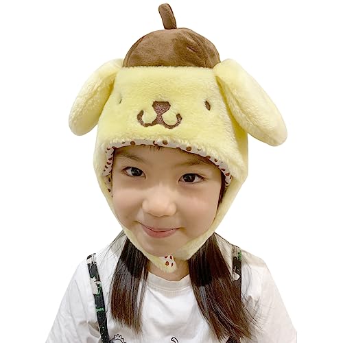 Sanrio Pompompurin (Pom Pom Purin) Flauschige Kinder Beanie Cap Weich Warm Winter Kopfbedeckung Gelb, gelb, Einheitsgröße von SAZAC